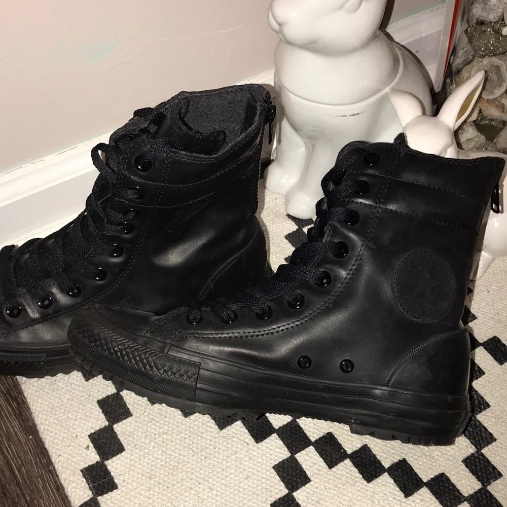 Rubber Converse combat-style shoes